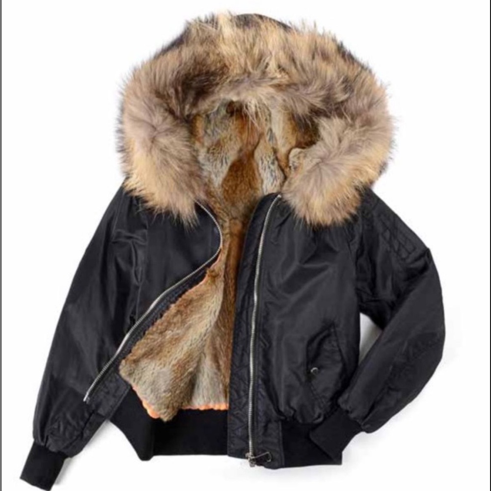 Beautiful real raccoon furry extremely warm coat